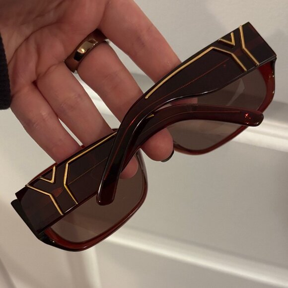 Vintage Y2K Yves Saint Laurent YSL 6207 Burgundy Red Sunglasses - Picture 2 of 10